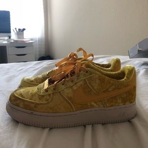 Velvet Yellow Nike Air Force 1s